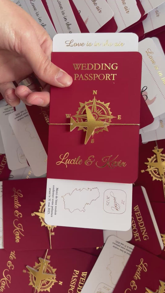Boarding Pass Wedding Invitation model 11111